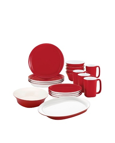 Rachael Ray Round & Square Custom Dinnerware Set, Red