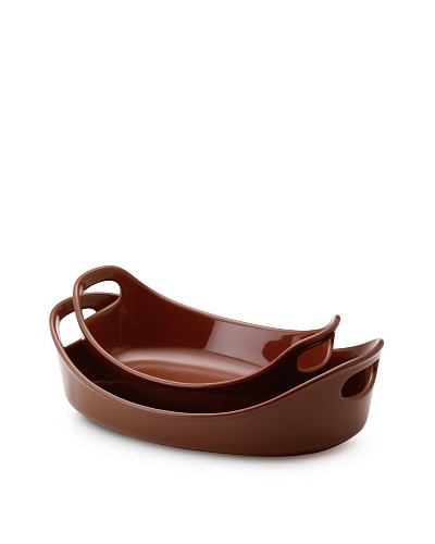 Rachael Ray Bubble and Brown Stoneware Baker Set [Chocolate]