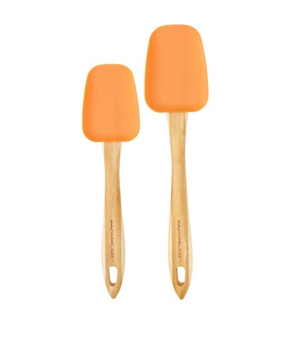 Rachael Ray 2-Piece Bamboo Spoonula Set, Natural/Orange