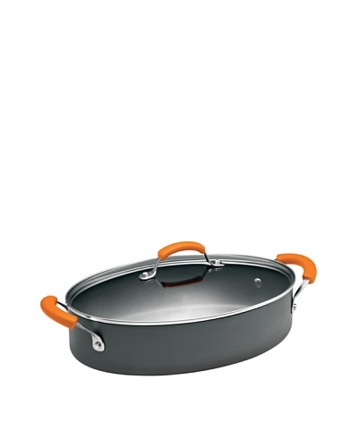 Rachael Ray Hard Anodized II Nonstick 5-Quart Covered Oval Saute with Side HandlesAs You See
