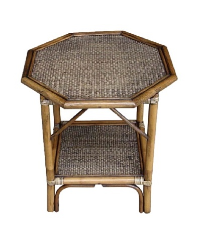 Rattan Living Octagonal Accent Table, Natural