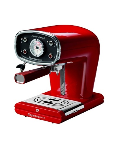 Espressione New Café Retro Espresso Machine, Red