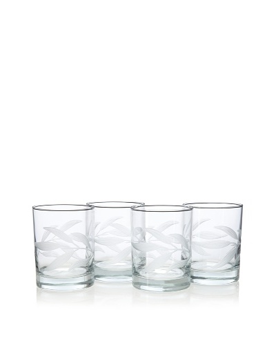 Reed & Barton Set of 4 Bamboo Garden Double Old-Fashioned Glasses, 14-Oz.