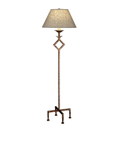 Remington Lamp Hammered Floor Lamp, Aged Gold