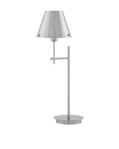 Remington Lamp Contemporary Table Lamp, Satin Nickel