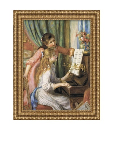 Pierre-Auguste Renoir Two Young Girls at the Piano, Framed Canvas, 36 x 27