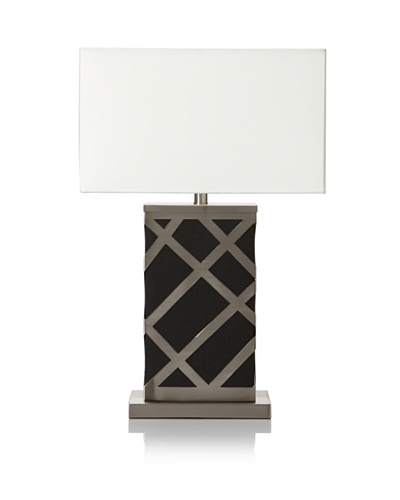 Ren-Wil Black Base Lamp, Silver/Black/White