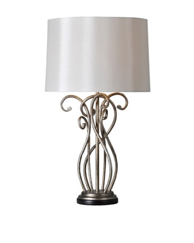 Vesey Table Lamp, Silver Leaf