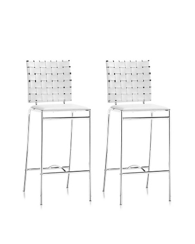Zuo Criss Cross Counter Chair White (set of 2)