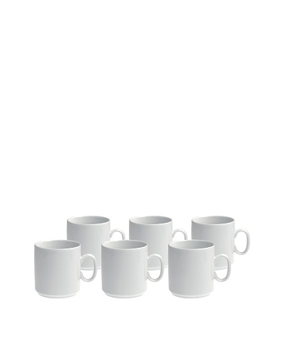 REVOL Set of 6 12-Oz. Coffee Mugs, White