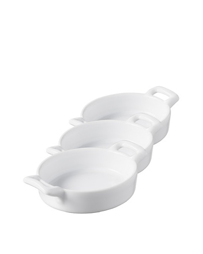 REVOL Set of 3 Oval Crème Brûlée Dishes, White