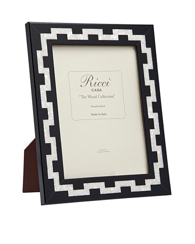 Ricci Katherine Handcrafted Mother of Pearl Photo Frame, Black/Ivory, 8 x 10