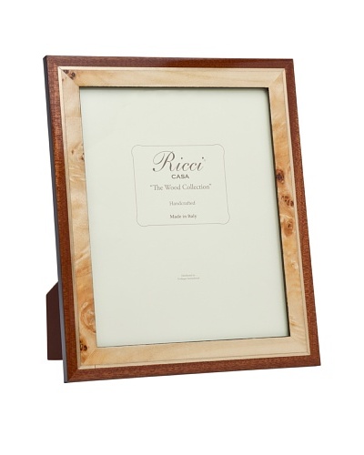 Ricci Pioppa Hand Crafted Overlayed Burl Wood Frame, Tan/BrownAs You See
