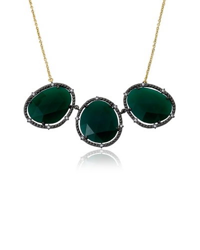 Riccova Triple Green Agate Chain Necklace