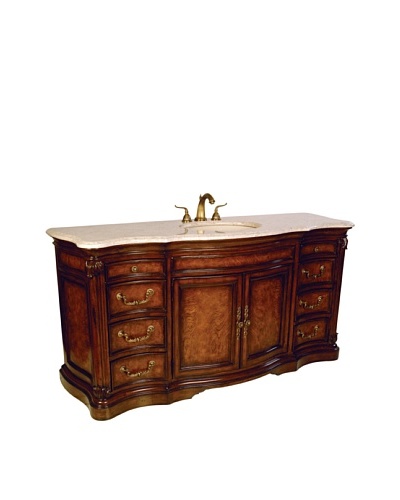 River Road Collection Four Seasons Sink Chest, Mahogany/Ivory