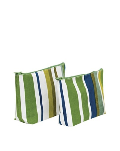RockFlowerPaper Sunrise Stripe Blue Zip Bags (Set of 2)