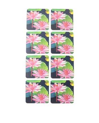 rockflowerpaper Set of 8 Water Lilies Drink Coasters