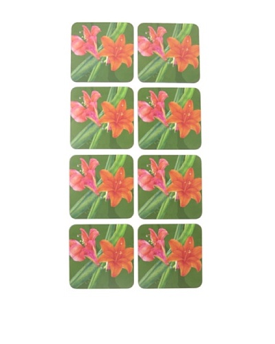 rockflowerpaper Set of 8 Amaryllis Drink Coasters