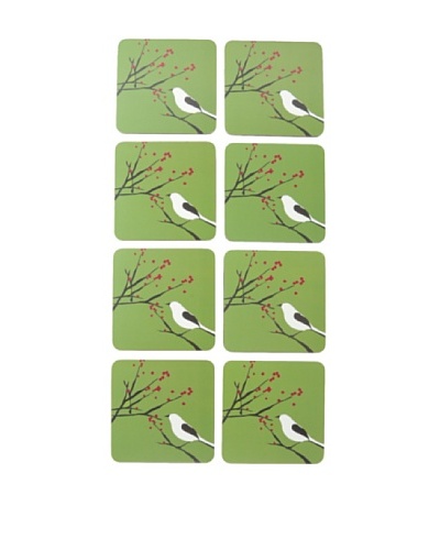 rockflowerpaper Set of 8 Snowy Bird Coasters