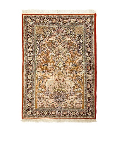 Roubini Fine Srinagar Silk Ground Rug, Multi, 4 x 5' 7
