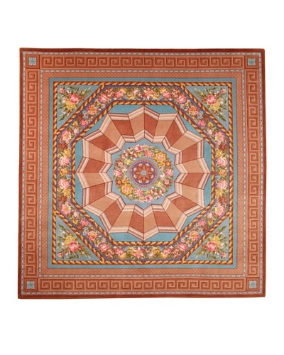 Roubini Palazzo Hand Knotted Wool & Silk Rug, Multi, 8' Square