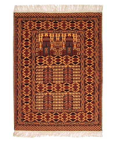 Roubini Afghan Fine Wool Rug With Silk Fringe, Multi, 5' 9 x 4' 4