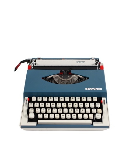 Royal Vintage Typewriter, Blue/Cream