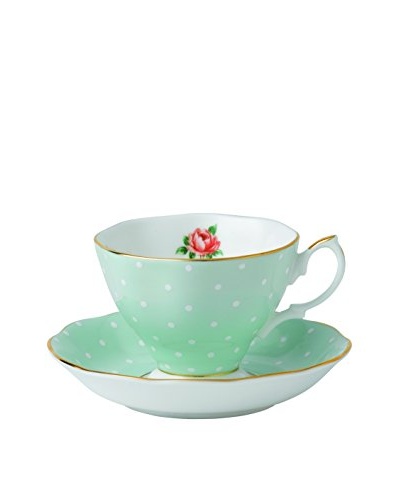 Royal Albert Polka Rose Teacup & Saucer Set