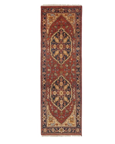 Rug Republic One Of A Kind Indo-Serapi Hand Knotted Rug, Antique Red/Multi, 2' 6 x 7' 1As You See