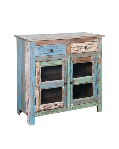 Coast to Coast Double Door Glass Cabinet with Drawers