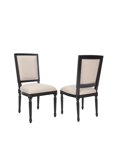 Safavieh Set of 2 Ashton Rect Side Chairs, Taupe