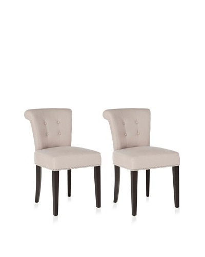 Safavieh Mercer Collection Carol Taupe Linen Ring Dining Chair, Set of 2
