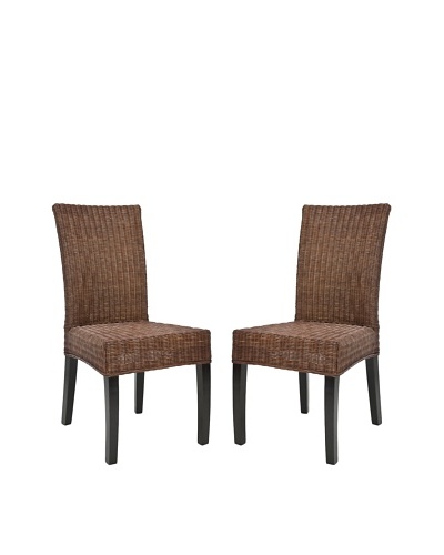 Safavieh Set of 2 Grayton Side Chairs, Dark Brown