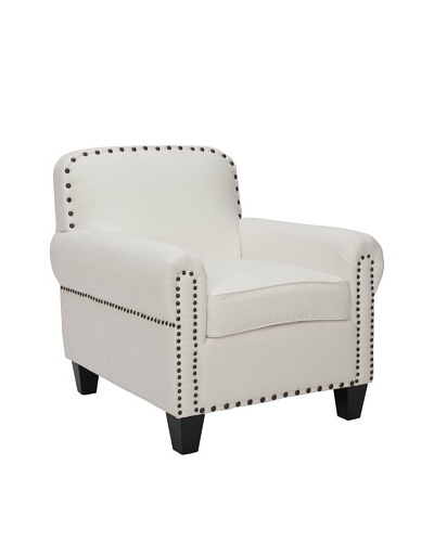 Safavieh Abigail Club Chair, White/Espresso