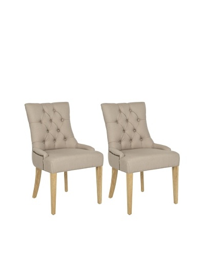 Safavieh Set of 2 Ashley Side Chairs, Taupe