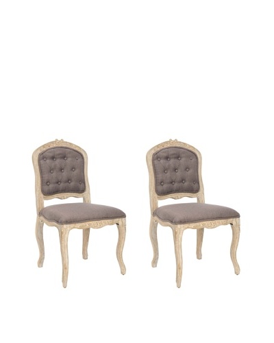 Set of 2 Carissa Side Chairs, Chinchilla Brown