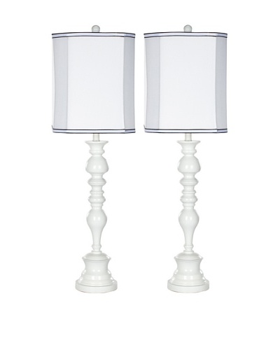 Safavieh Set of 2 Polly Candlestick Lamps, Silver