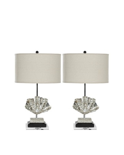 Safavieh Set of 2 Silver Shell Lamps