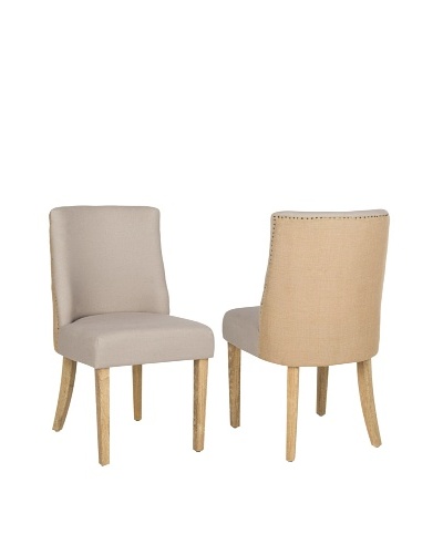 Safavieh Set of 2 Judy Side Chairs, Taupe/Beige