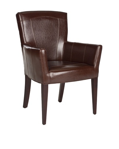 Safavieh Dale Arm Chair, Brown Leather