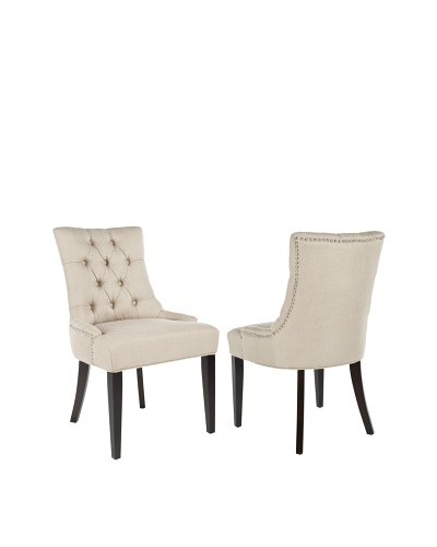 Safavieh Set of 2 Ashley Side Chairs, Biscuit Beige
