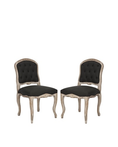 Set of 2 Carissa Side Chairs, Black