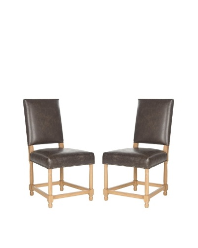 Set of 2 Faxon Side Chairs, Antique Brown