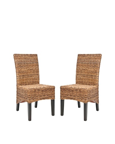Safavieh Set of 2 Laguna Side Chairs, Multi Browns/Natural