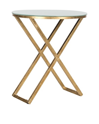 Safavieh Riona Accent Table, Gold/White Glass Top