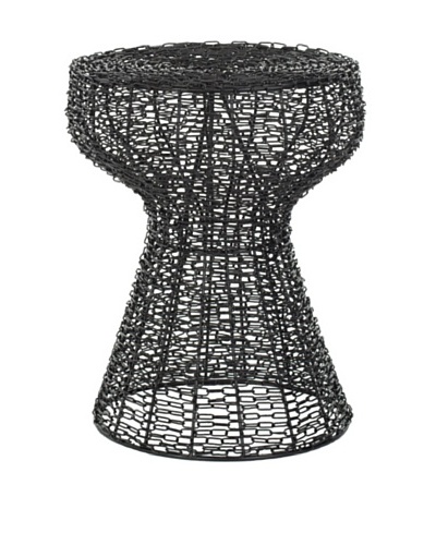 Safavieh Home Collection Willow Steelworks Iron Wire Stool, Black Matte