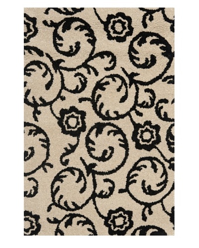 Safavieh Soho Collection Rose Scrolls New Zealand Wool Rug [Beige/Black]