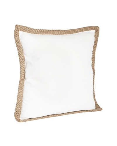 Saro Lifestyle Ivory Solid Jute-Braided Pillow