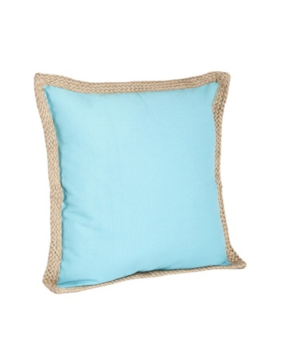 Saro Lifestyle Turquoise Solid Jute-Braided Pillows