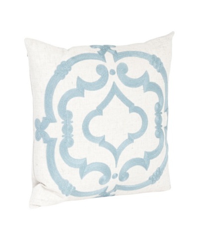 Saro Lifestyle Sea Green Embroidered Design Pillow